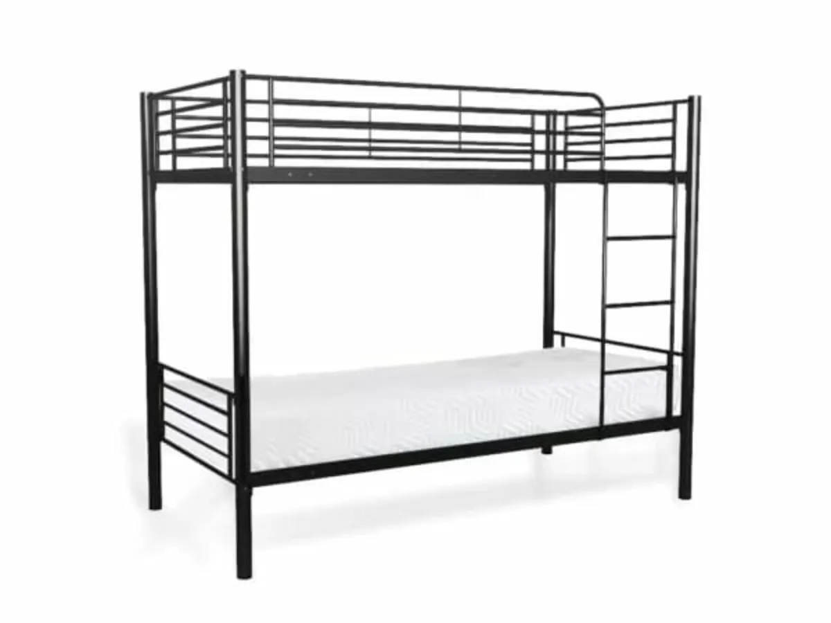 Metal Black Single Bunk Bed - Image 2