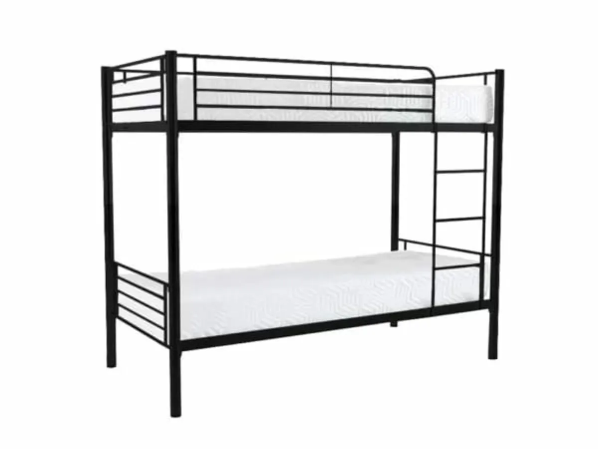 Metal Black Single Bunk Bed - Image 3