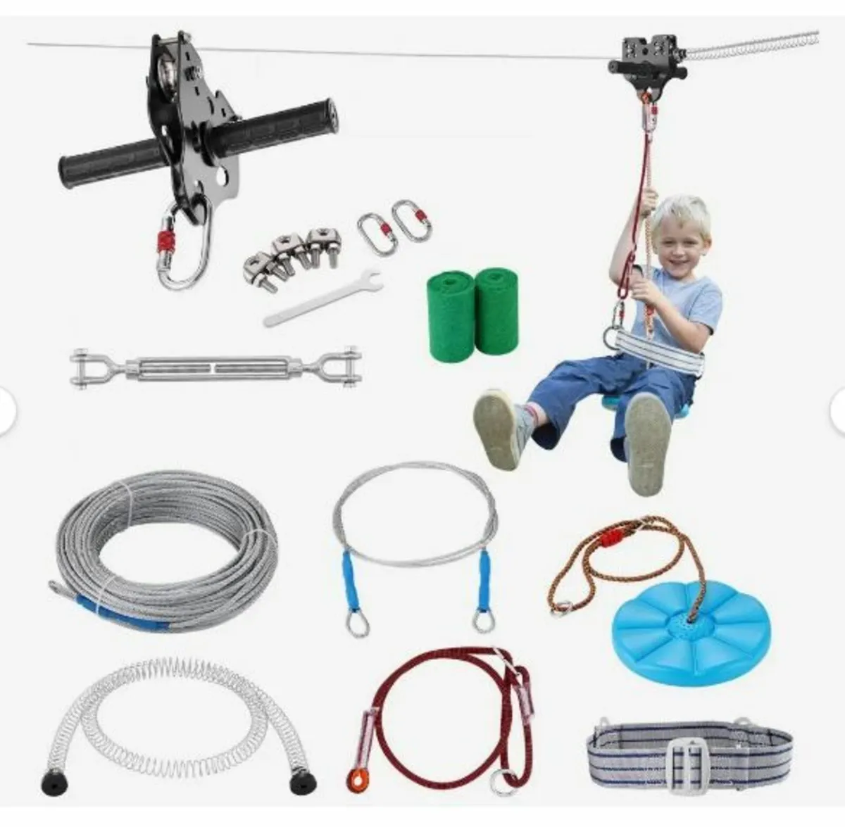 Zipline Kit for Kids and Adult, 80 ft Zip - Image 1