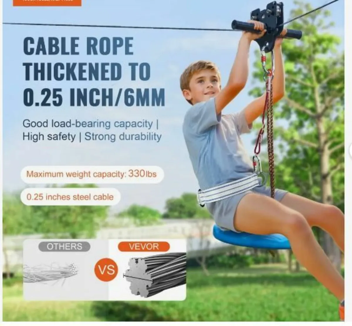 Zipline Kit for Kids and Adult, 80 ft Zip - Image 3