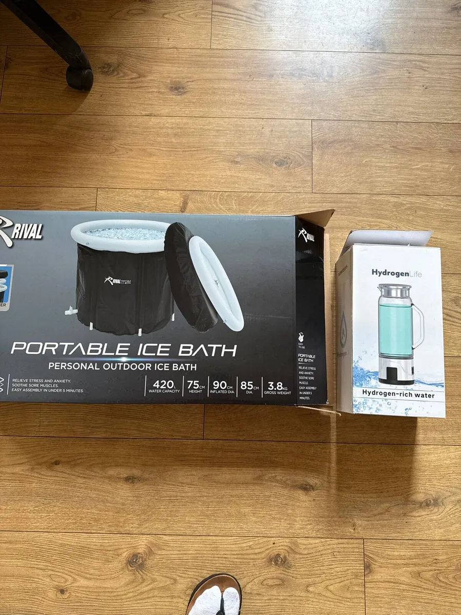 Hydrogen rich water + portable ice bath