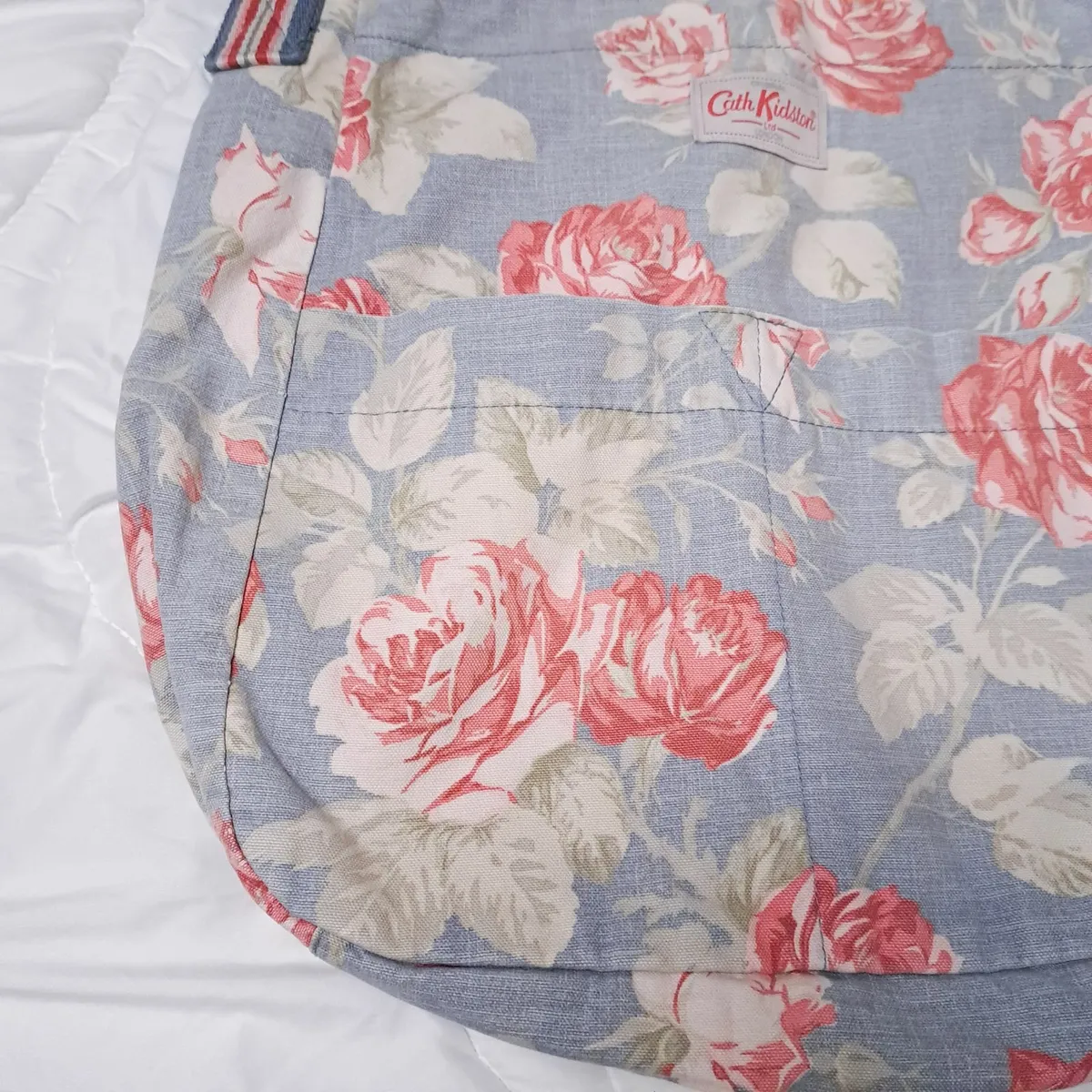 Cath Kidston Blue Pink Floral Fabric Crossbody Bag - Image 3