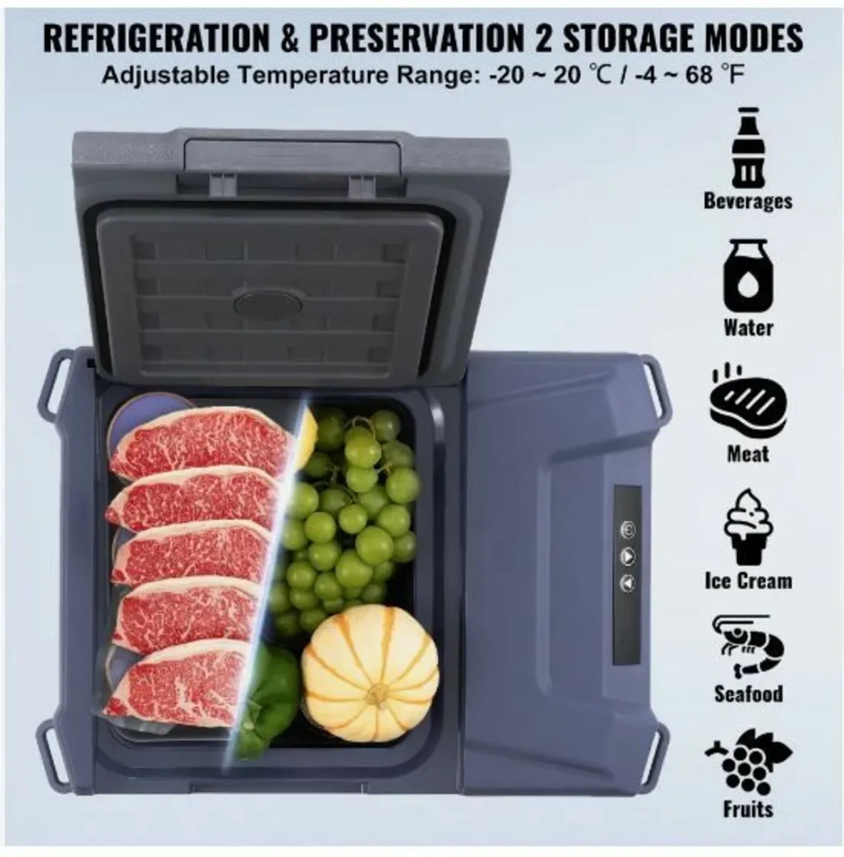 R Portable Car Refrigerator Freezer Compressor 9 L - Image 2