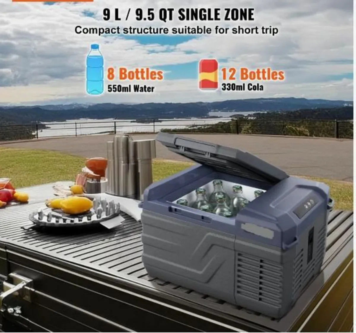 R Portable Car Refrigerator Freezer Compressor 9 L - Image 3