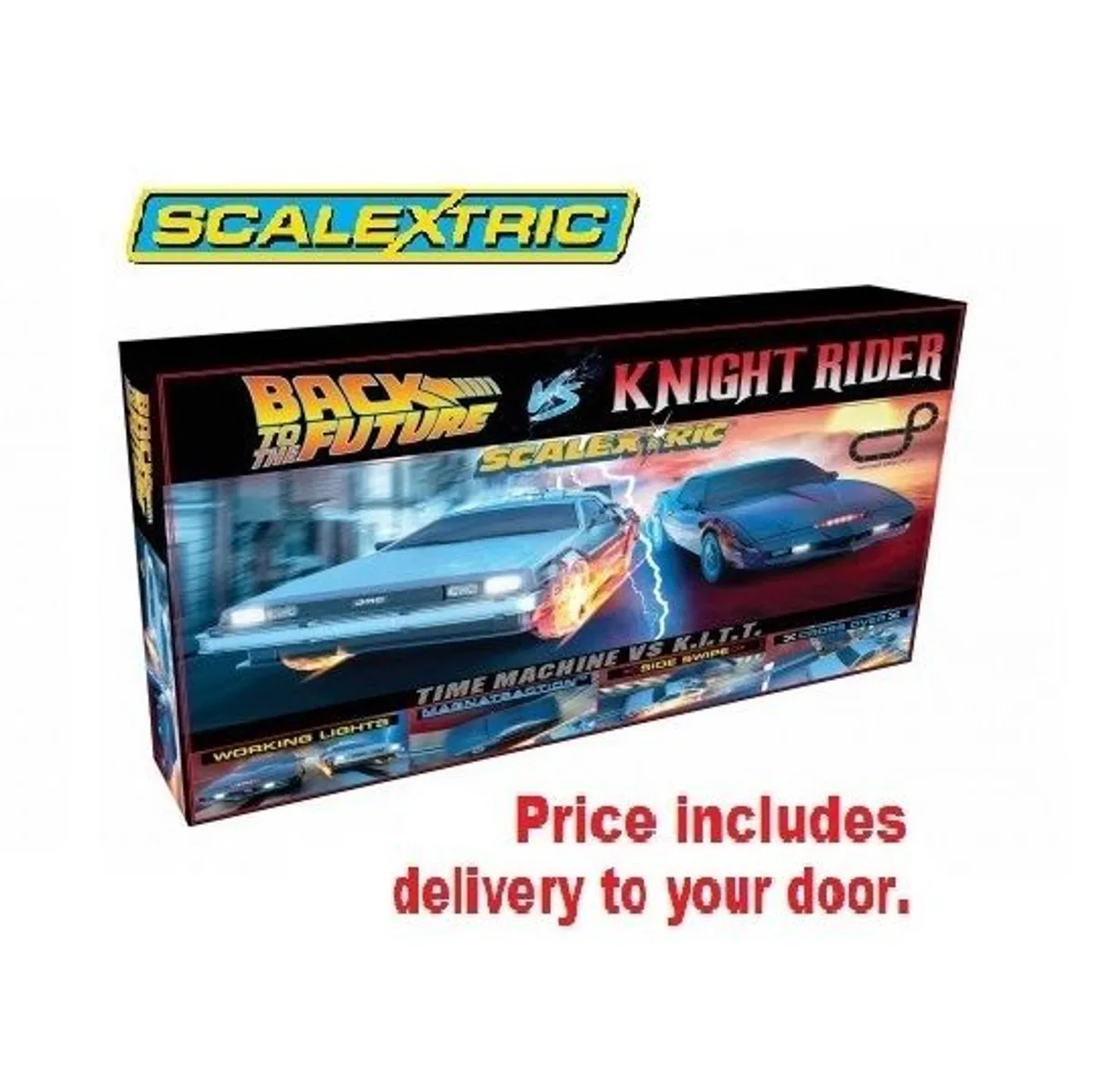 Scalextric- New Back to the Future vs Knight Rider Race Set ( C1431) - Image 1