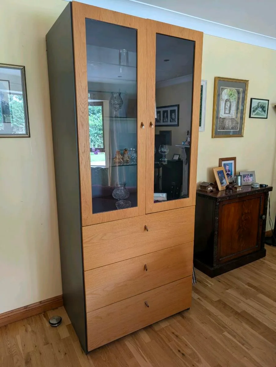 Custom made display cabinet with drawers - Image 1