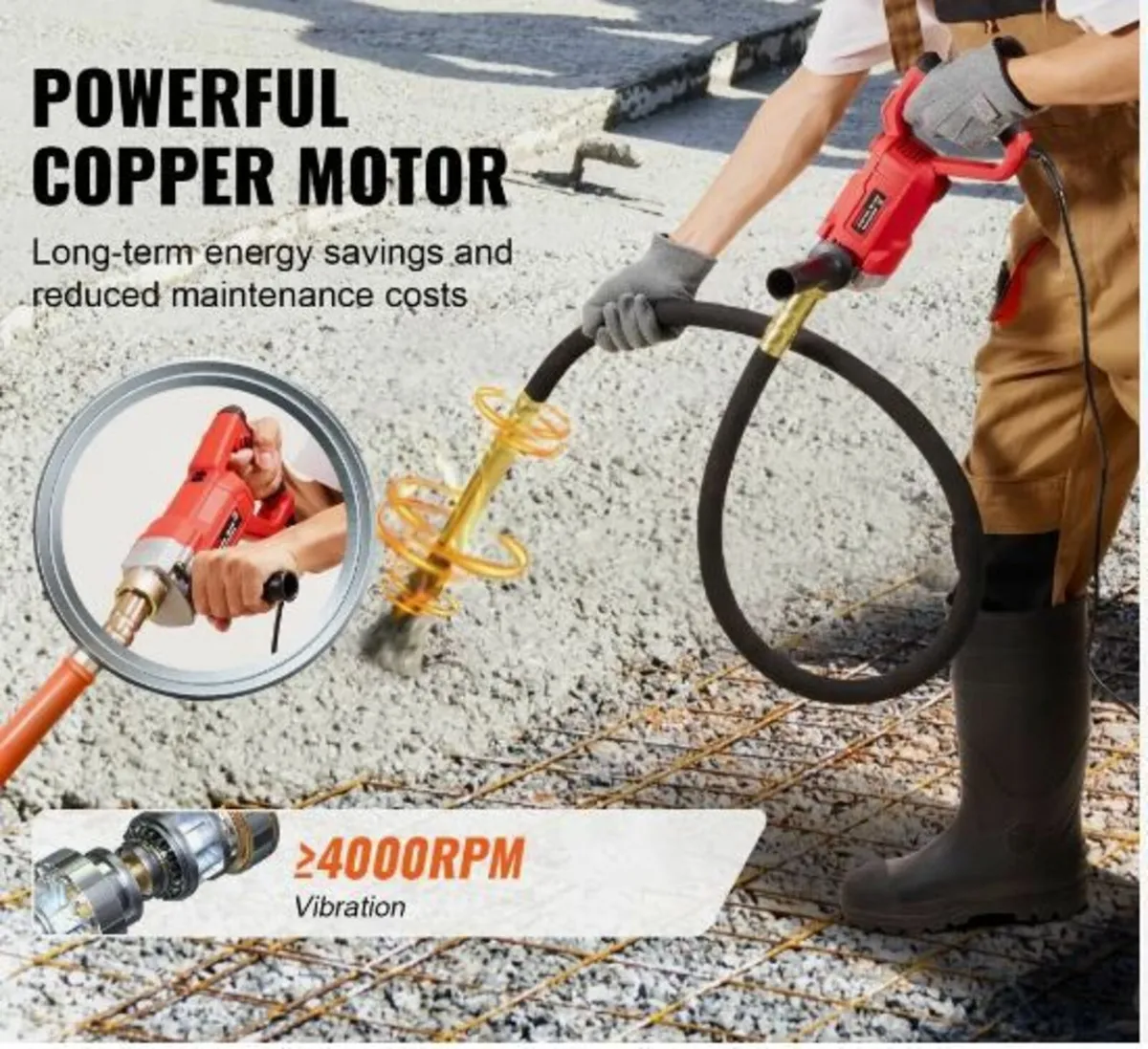 Handheld Electric Concrete Vibrator 960W - Image 3