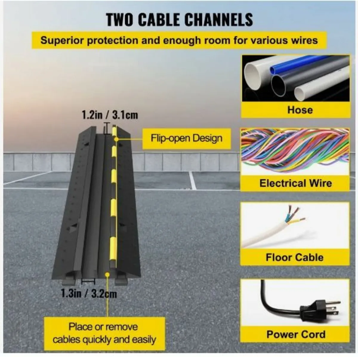 Cable Protector Ramp, 5 Packs 2 Channels - Image 3