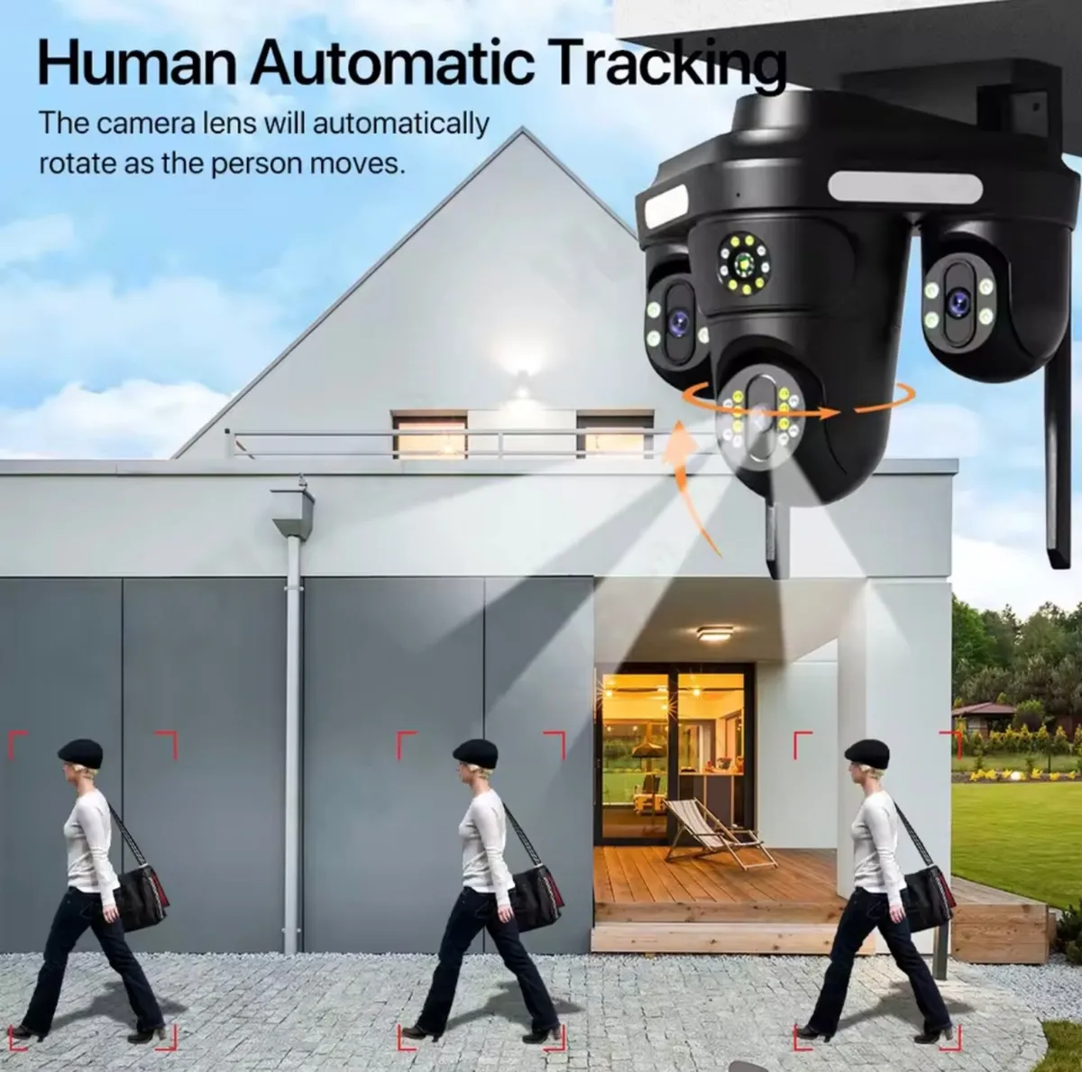 Outdoor 15MP HD Three Screen WIFI IP Camera - Image 3