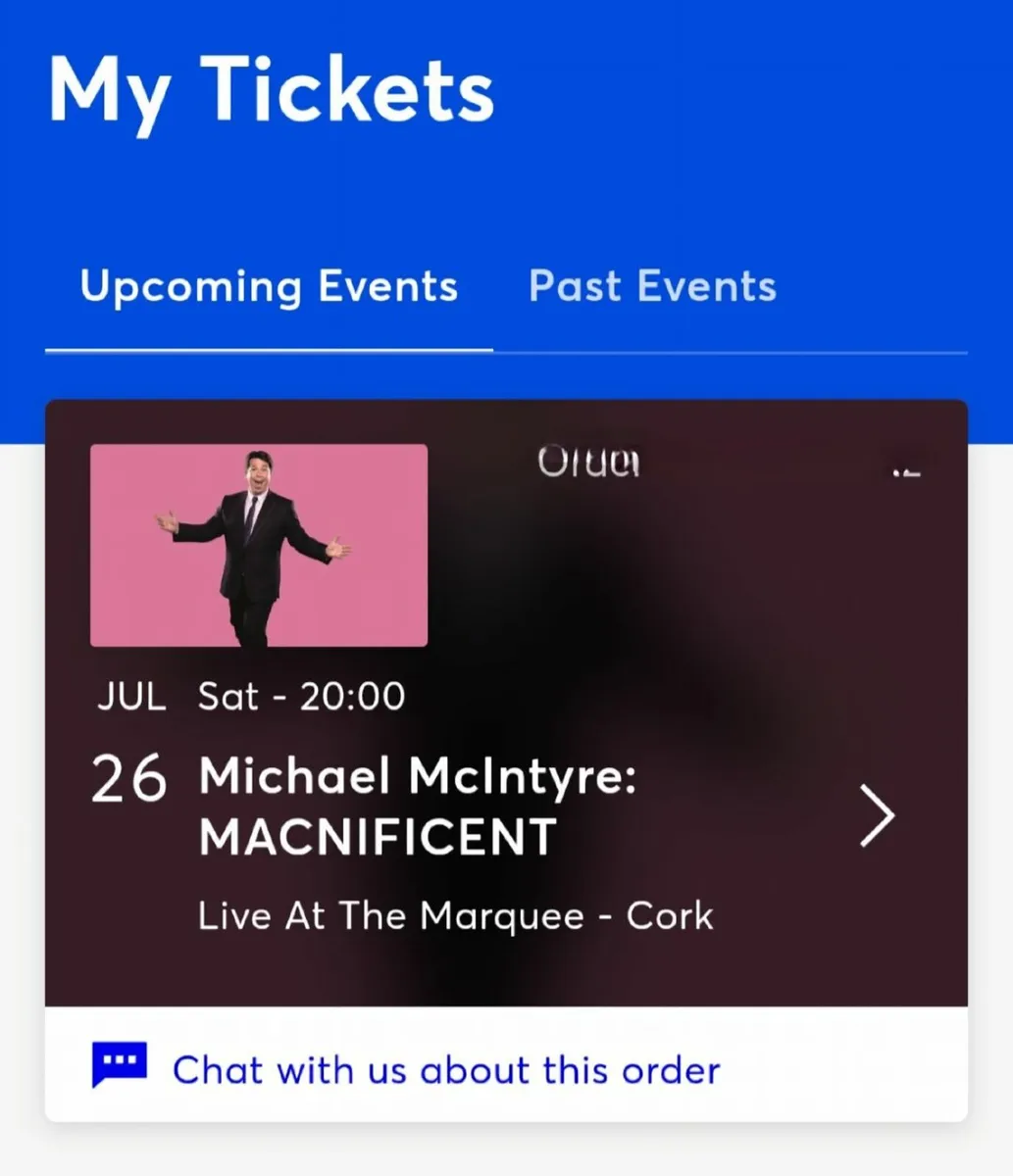 2 x Michael McIntyre Tickets Saturday 26/07/2025