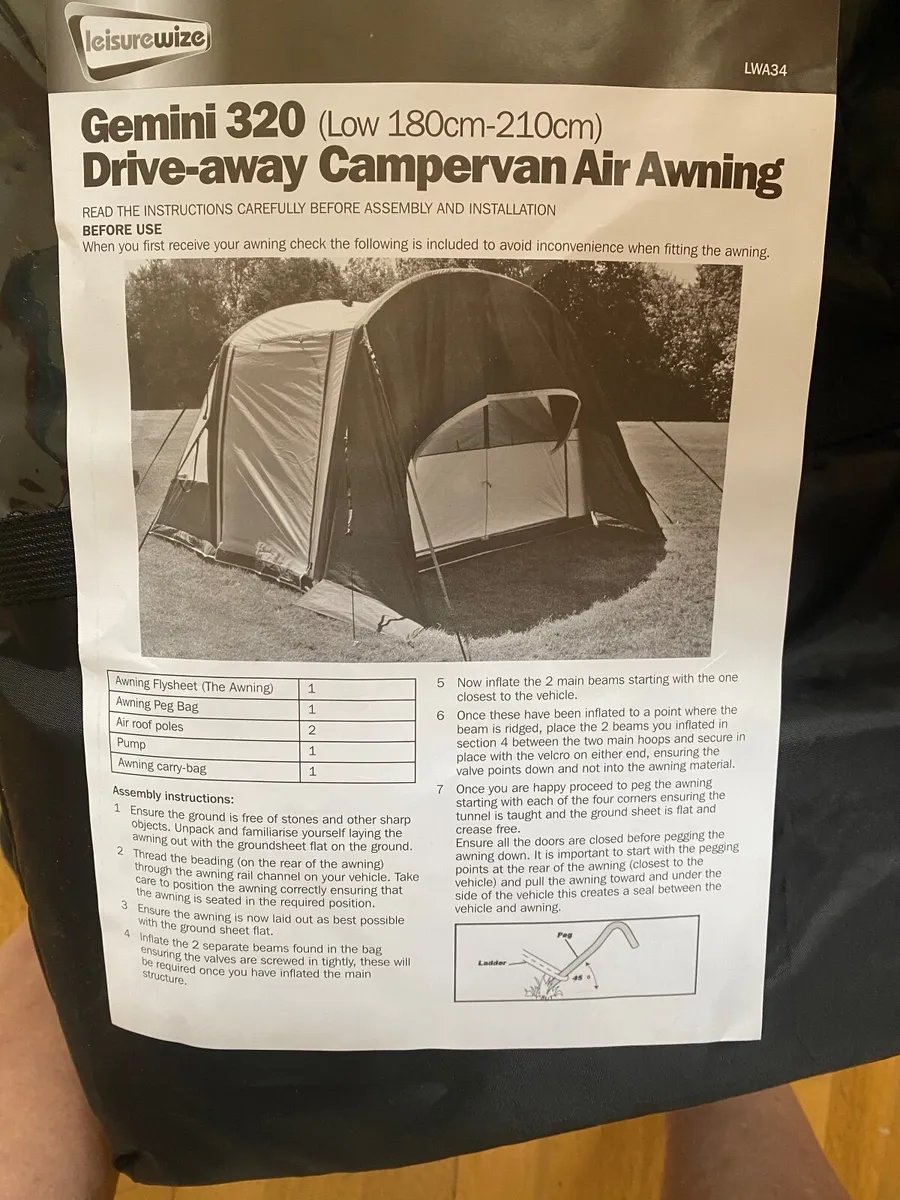 Streetwize Gemini 320 Driveaway Air Awning - Image 2