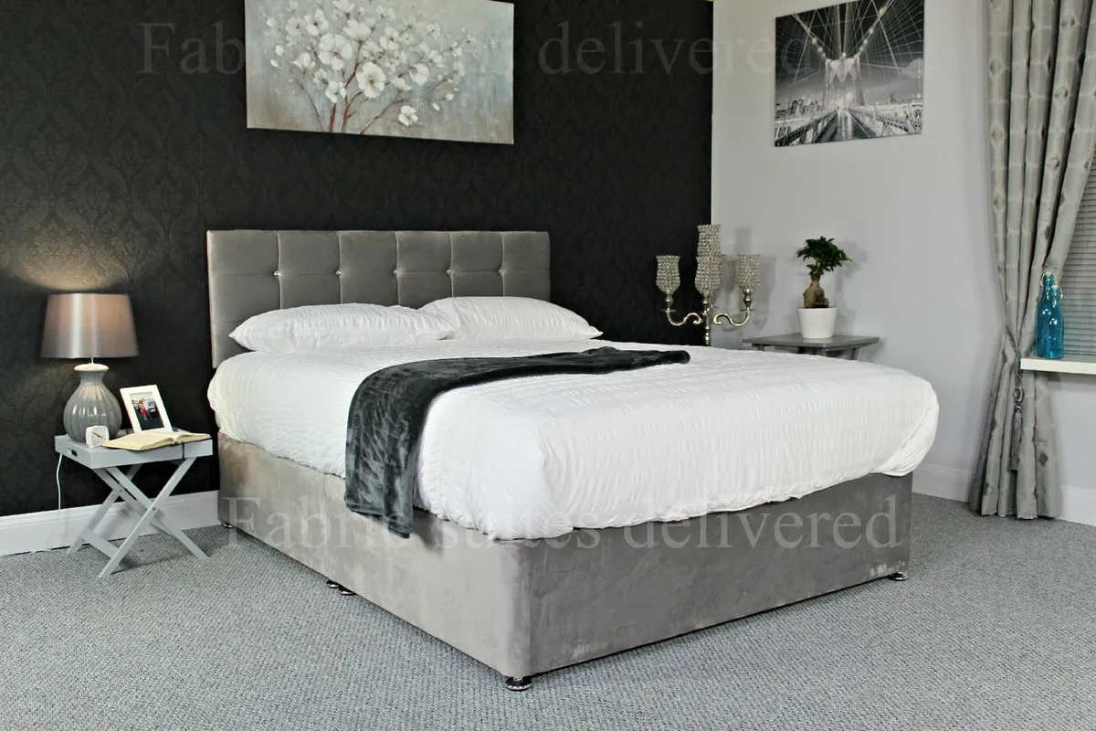 Chenille Fabric Divan Beds with Mattress - Nationw - Image 3