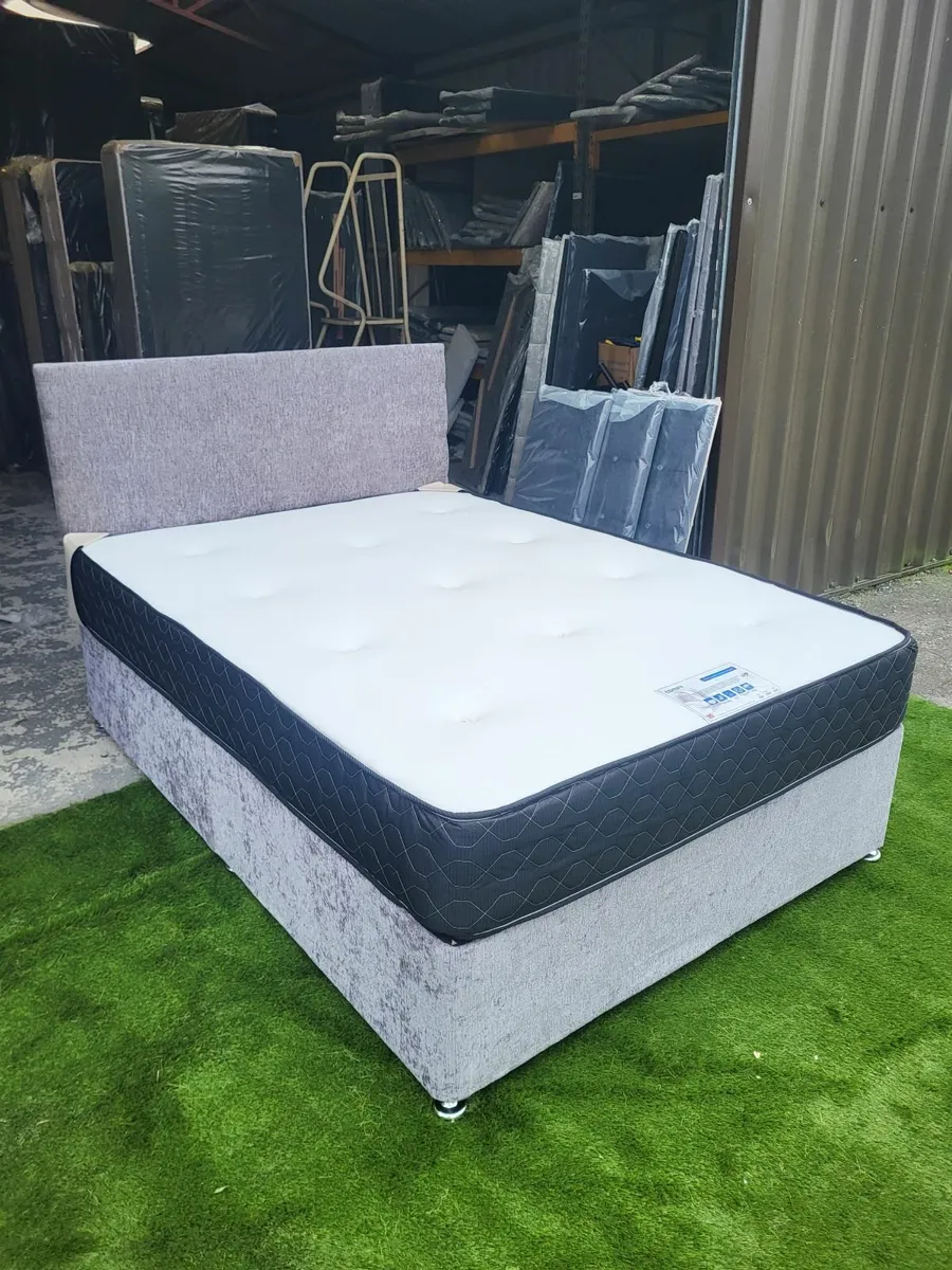 Chenille Fabric Divan Beds with Mattress - Nationw - Image 4
