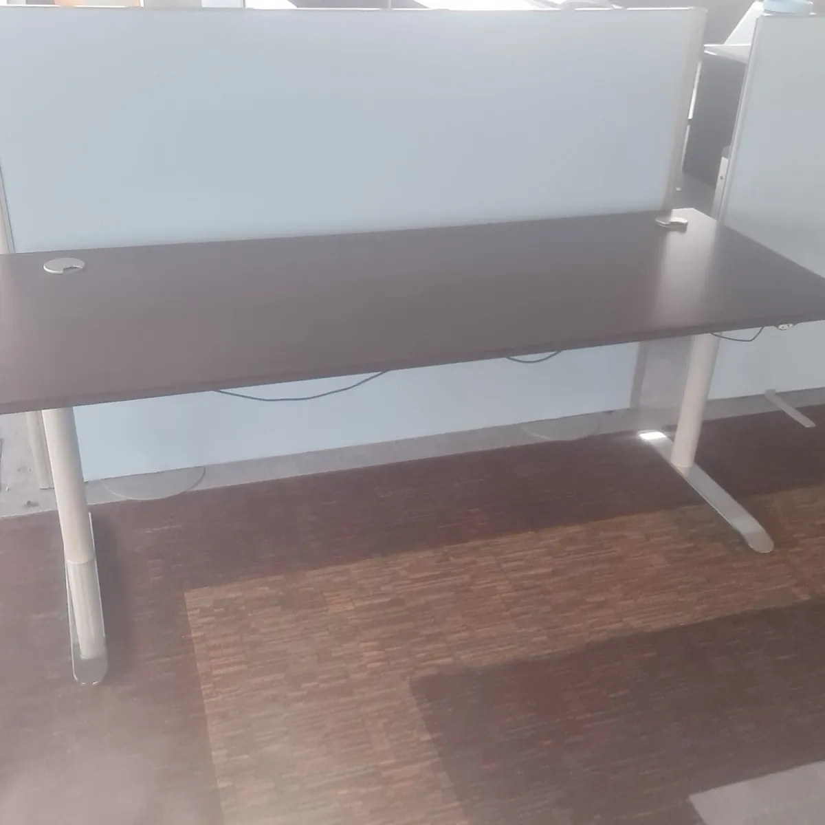 Walnut 2 metre sit stand office desk