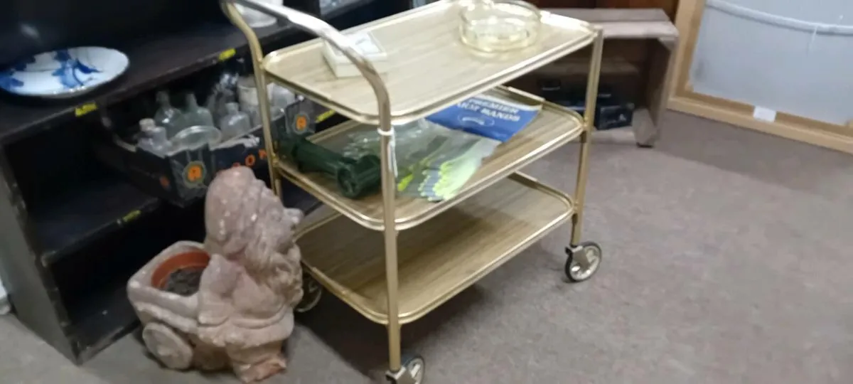 Vintage Brass Tea Trolley
