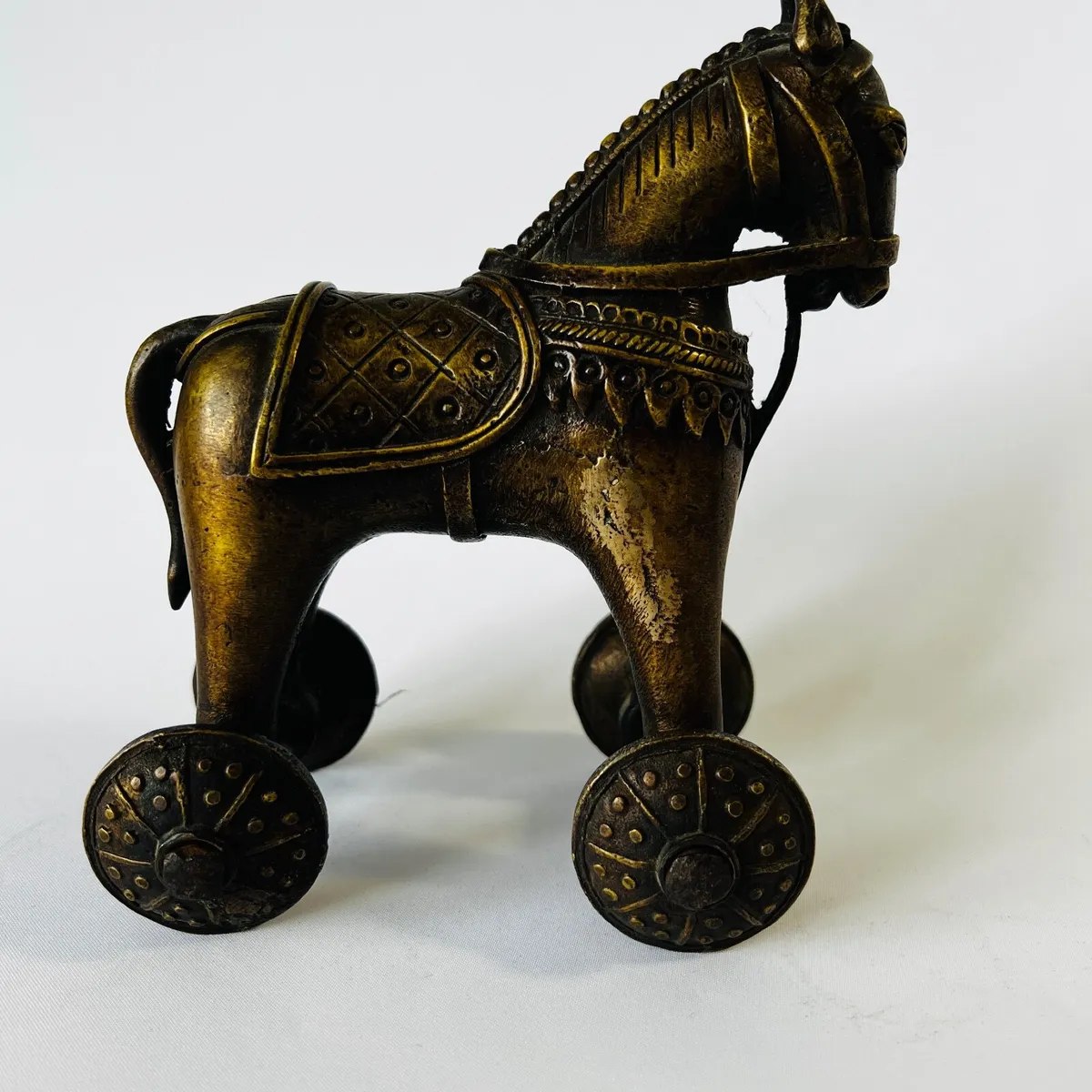 Brass horse Indian Temple Toy/Deity Vintage - Image 2