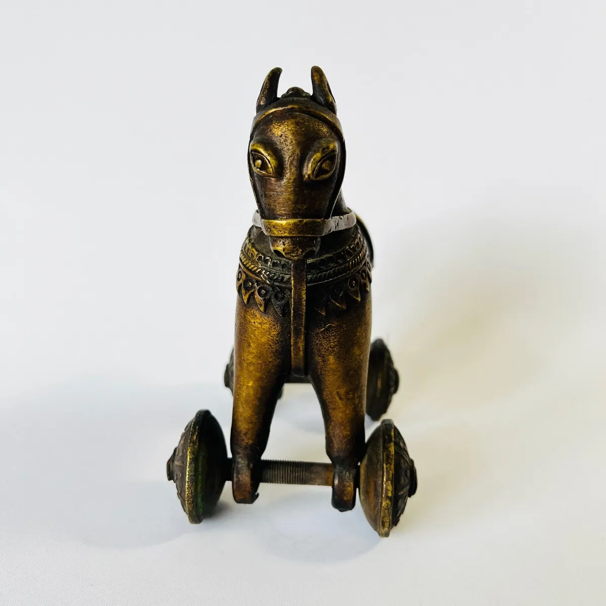 Brass horse Indian Temple Toy/Deity Vintage - Image 3