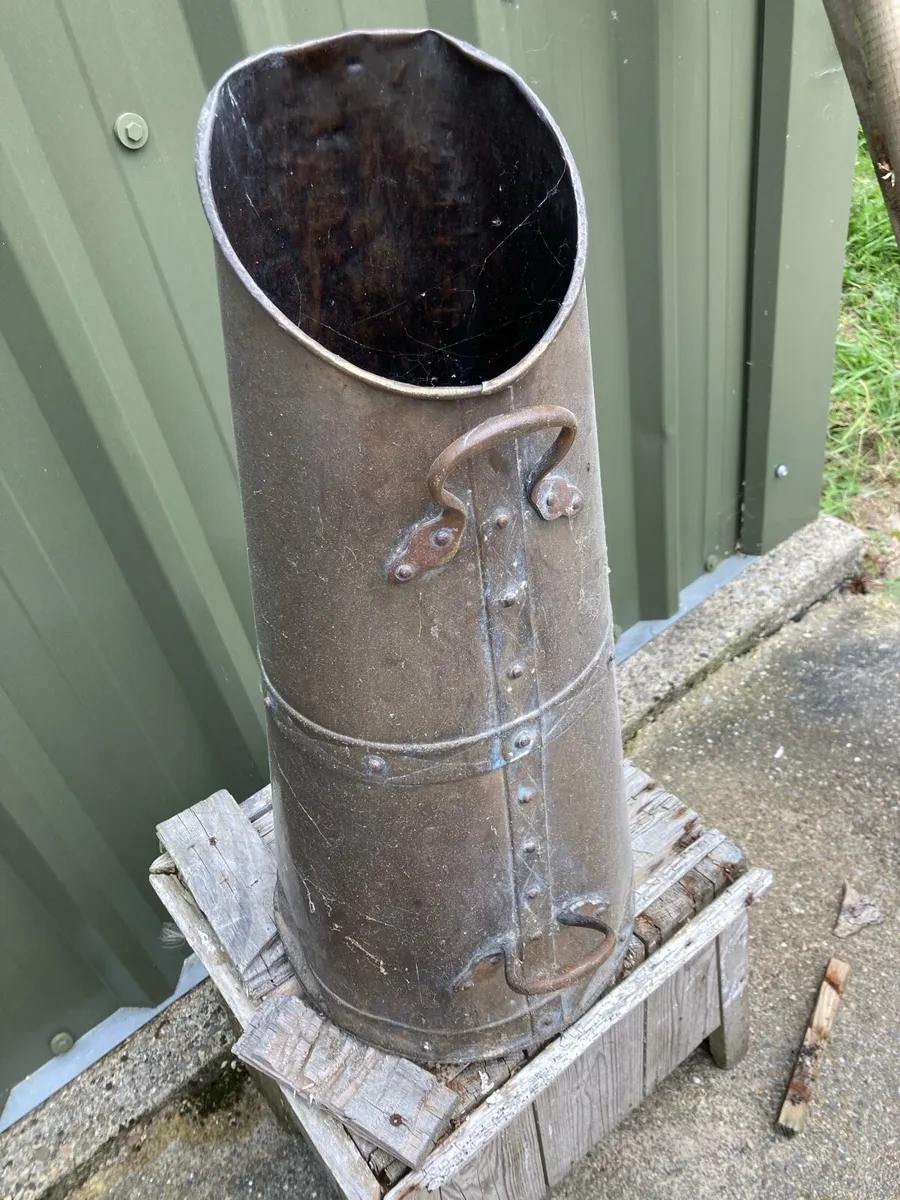 Old brass coal bucket - Image 1