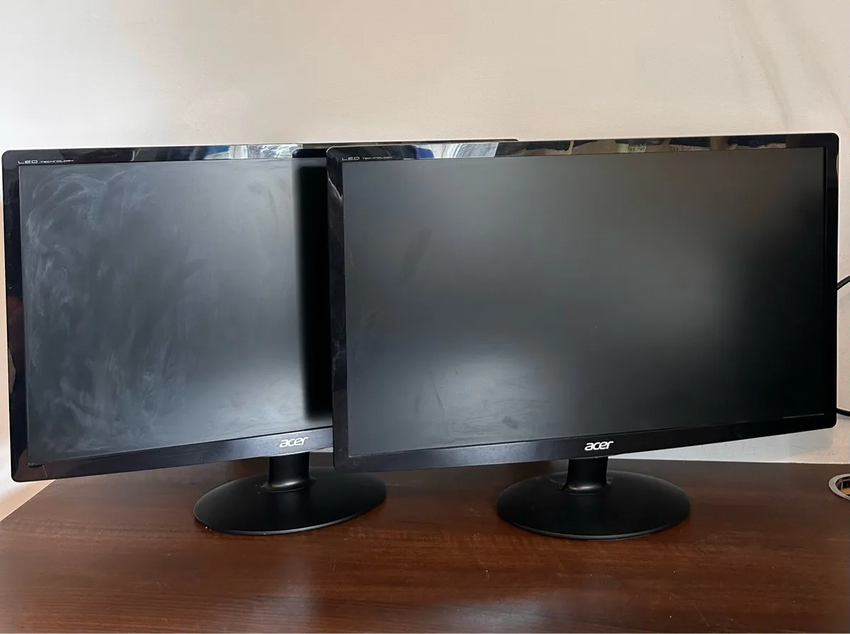 2x 24” Acer monitors 1080p 60hz - Image 1