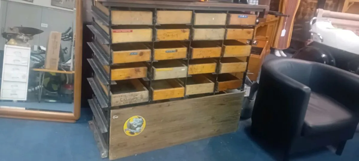 Vintage Iron Work Engineering Drawers - Image 1