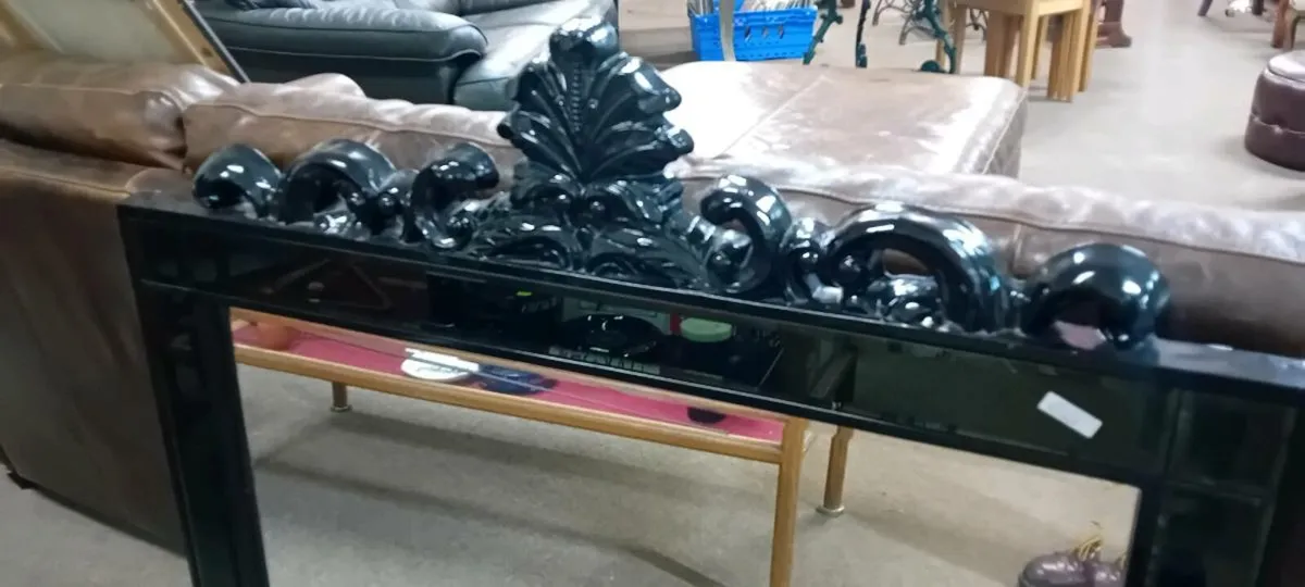Large Decorative Black Framed Mirror - Image 2