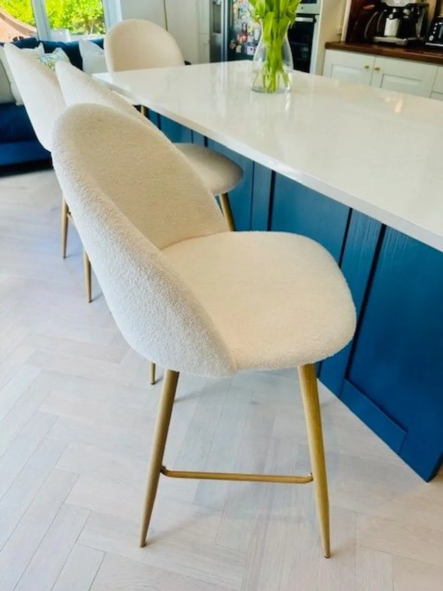 Set of 4 Cream/Off White Counter Stools/Bar Stools - Image 1