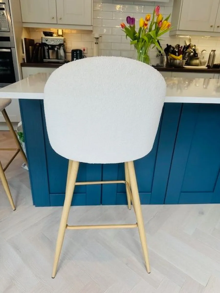 Set of 4 Cream/Off White Counter Stools/Bar Stools - Image 4