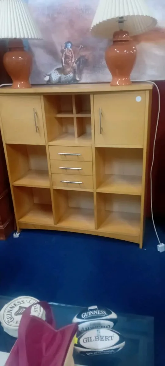 Large Beech Effect Media Unit - Image 1