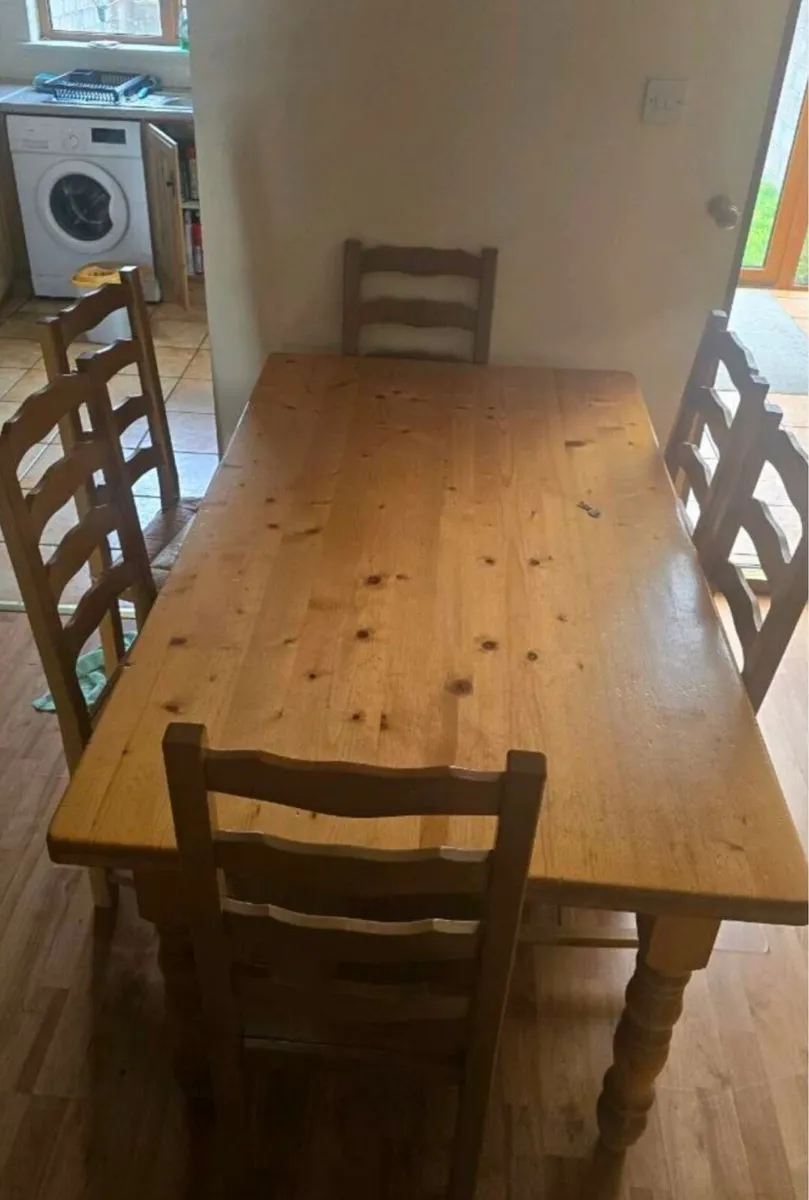 Extremely Solid 5 Ft Pine Kitchen Dining Table - Image 1