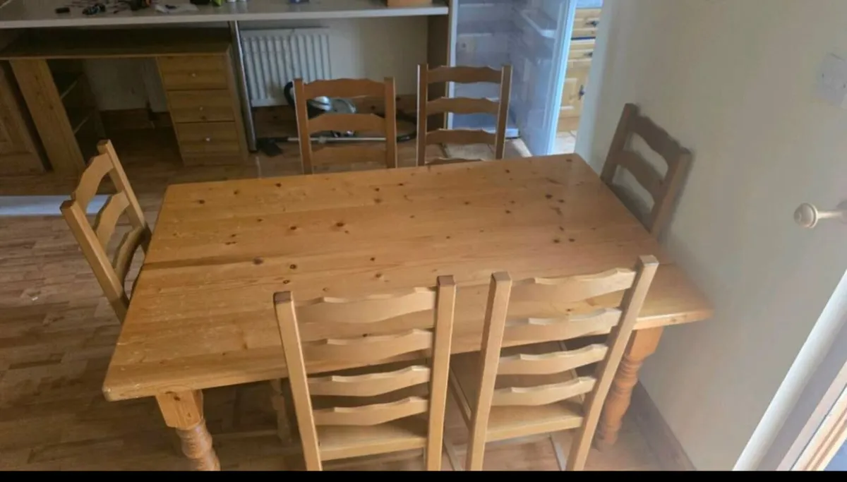 Extremely Solid 5 Ft Pine Kitchen Dining Table - Image 2