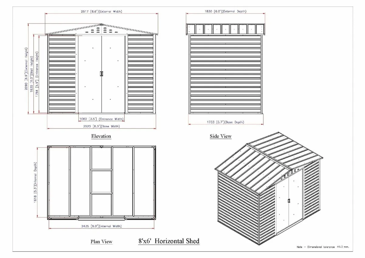 Alpine 8x6 Steel Sheds with Optional Side Canopy - Image 4