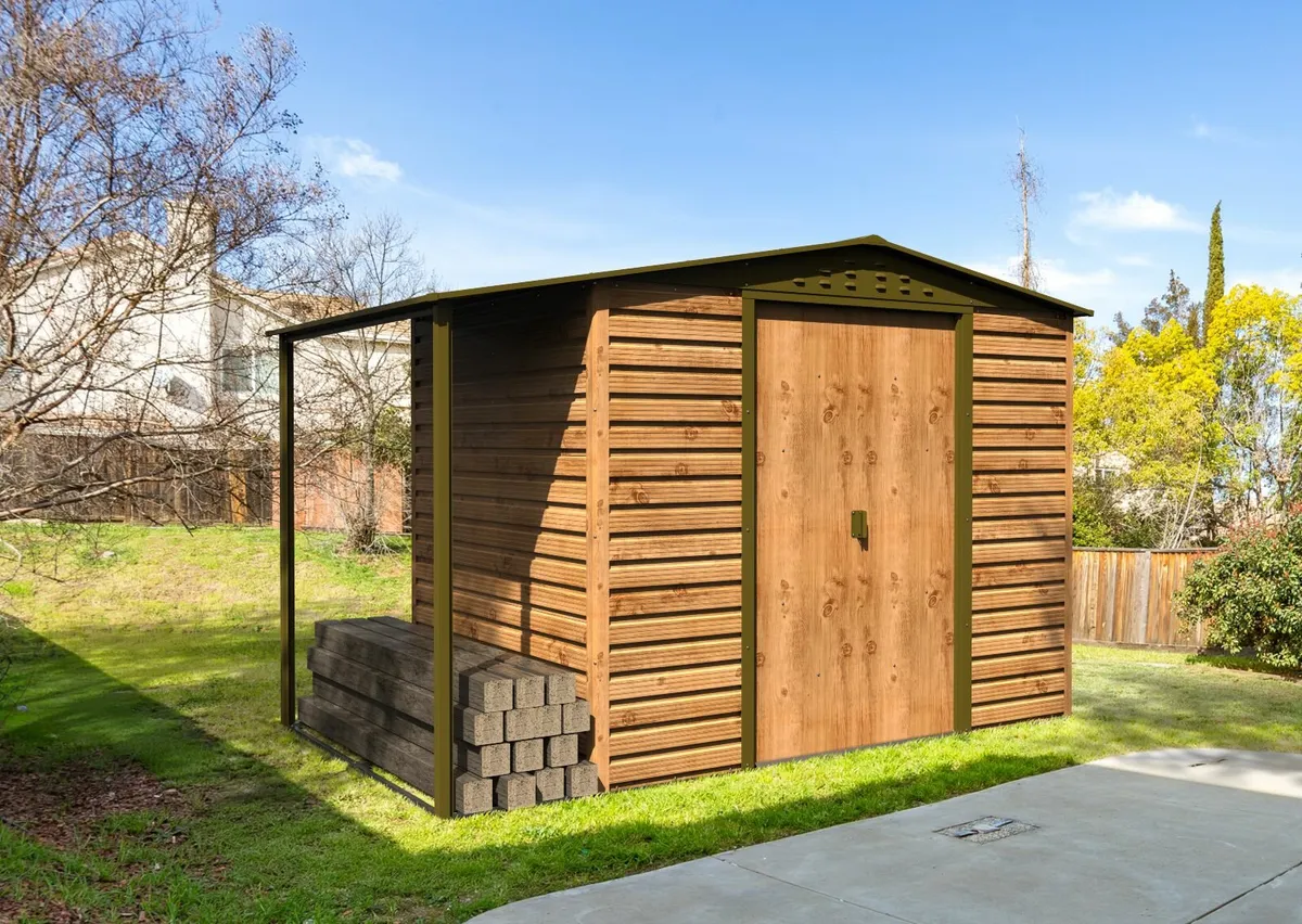 Alpine 8x6 Steel Sheds with Optional Side Canopy - Image 2