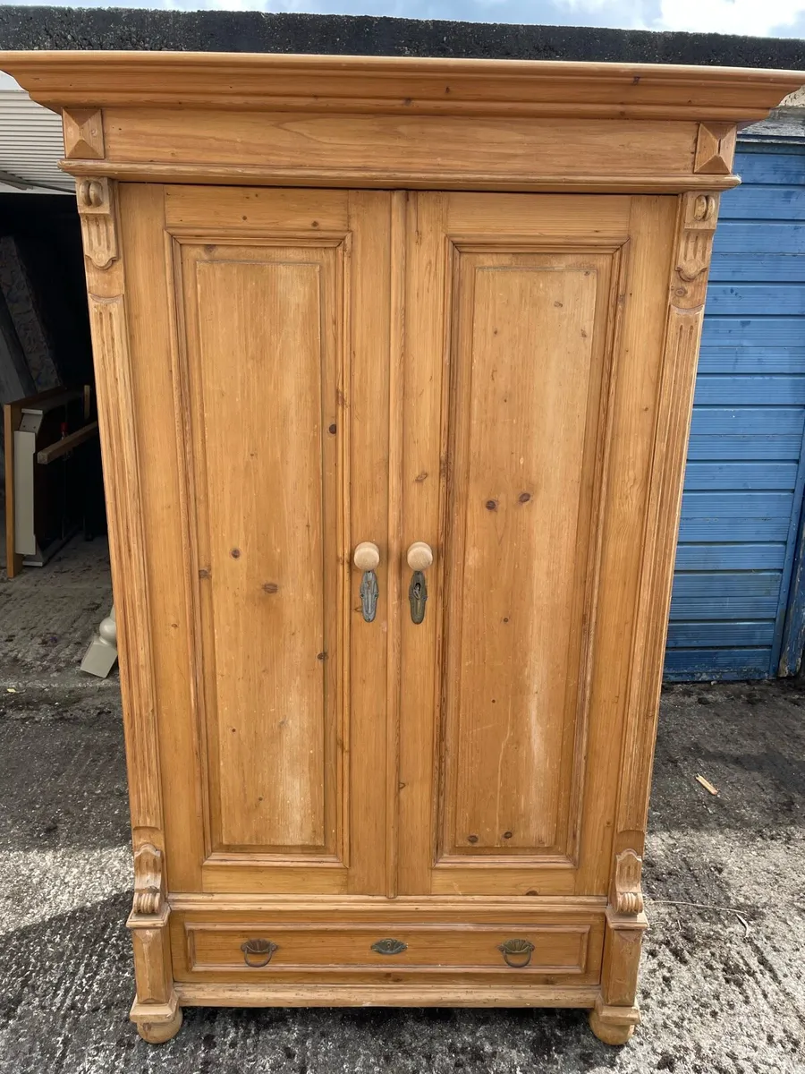Antique Pine Wardrobe - Image 1