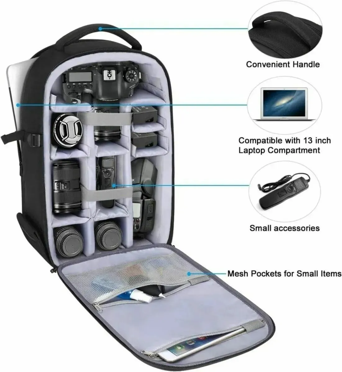 Camera Bag with Laptop Slot & Tripod Holder - Image 2