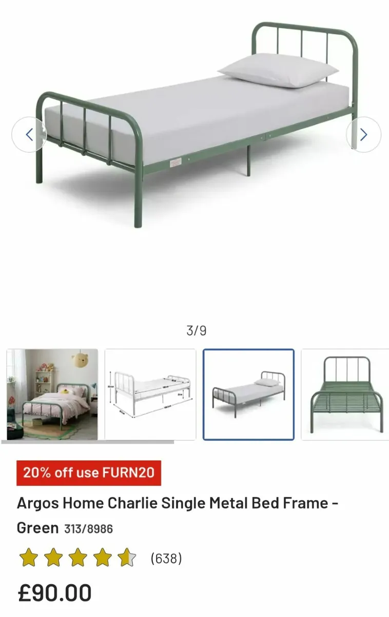 Single Bed Grey - Image 1