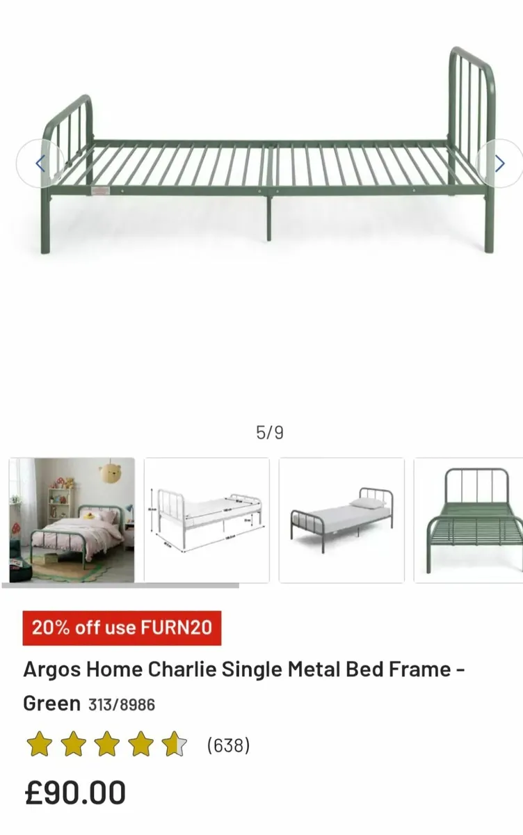 Single Bed Grey - Image 2