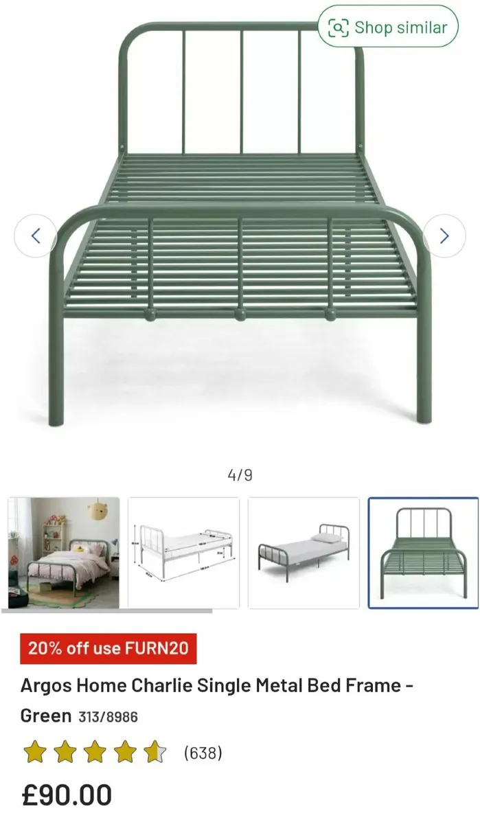 Single Bed Grey - Image 3