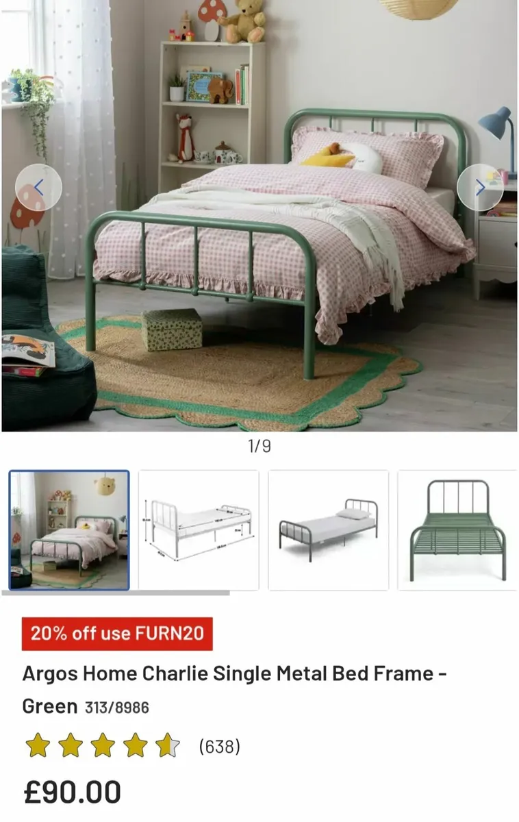 Single Bed Grey - Image 4