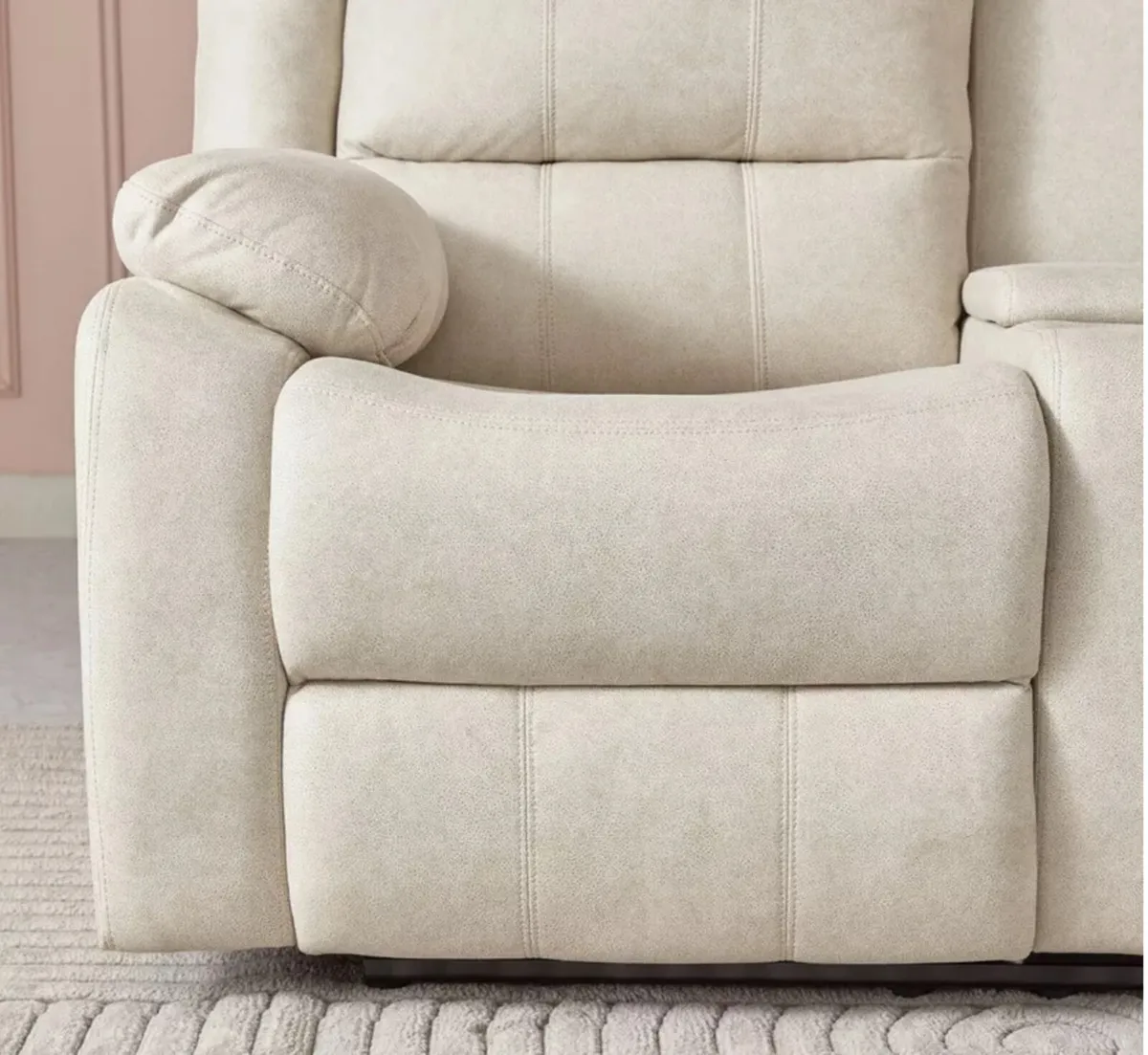 New 3+2+1 Beige Larson Sofa Recliner Sofas - Image 4