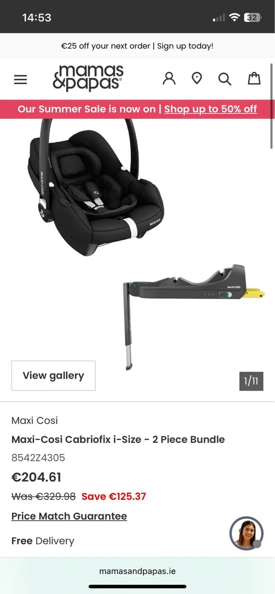 Maxi Cosi Car Seat and Base - Image 2