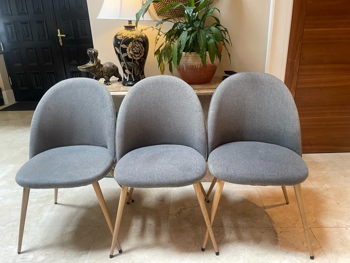 3 x Matching Grey Kitchen Dining Chairs - Deliver