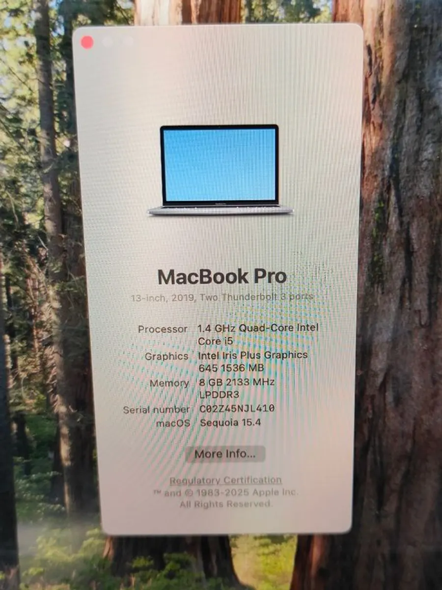 Touch Bar Apple MacBook Pro 13" A2159 2019 i5-8257U 8GB 256GB RETINA 2560x1600 (Battery Cycle: 157) - Image 4