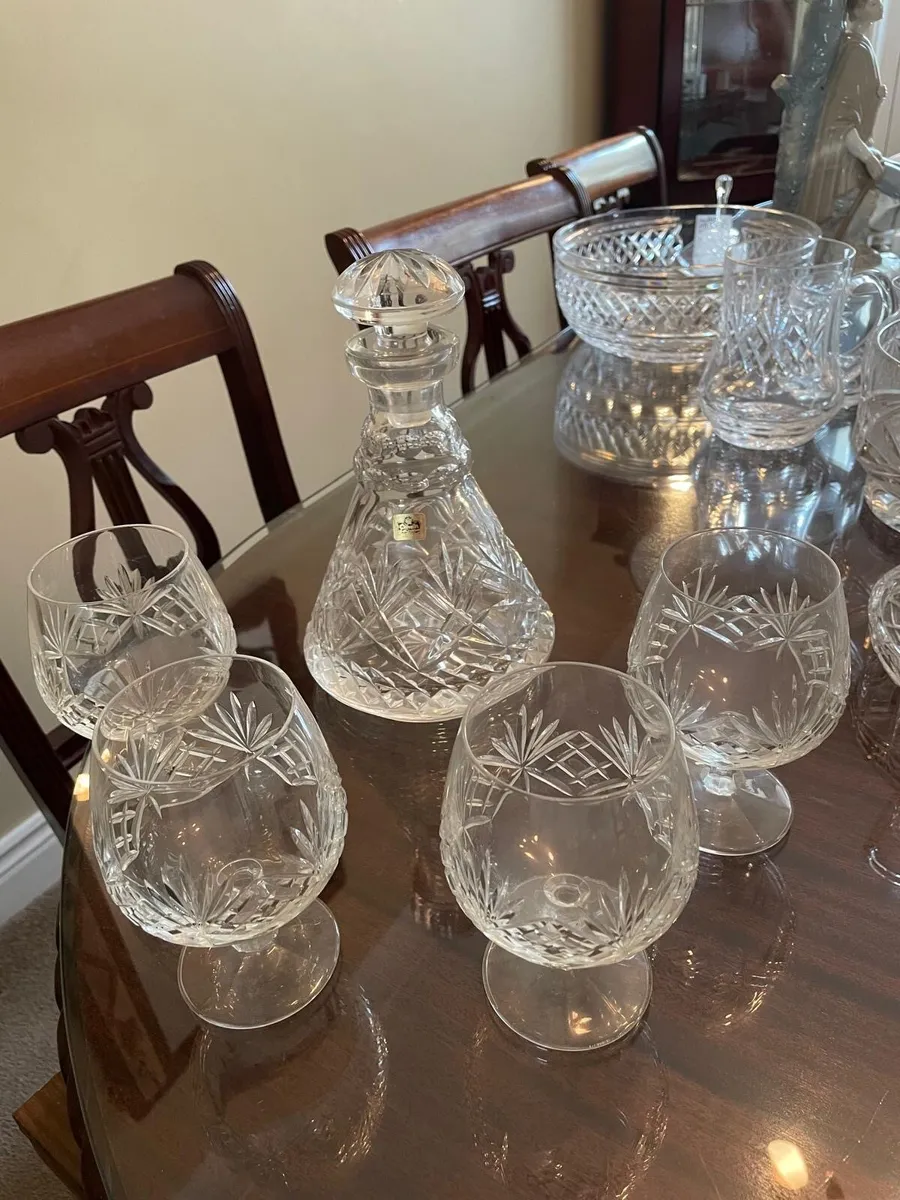 Cavan Crystal Brandy Decanter & 4 Glasses Set - Image 1