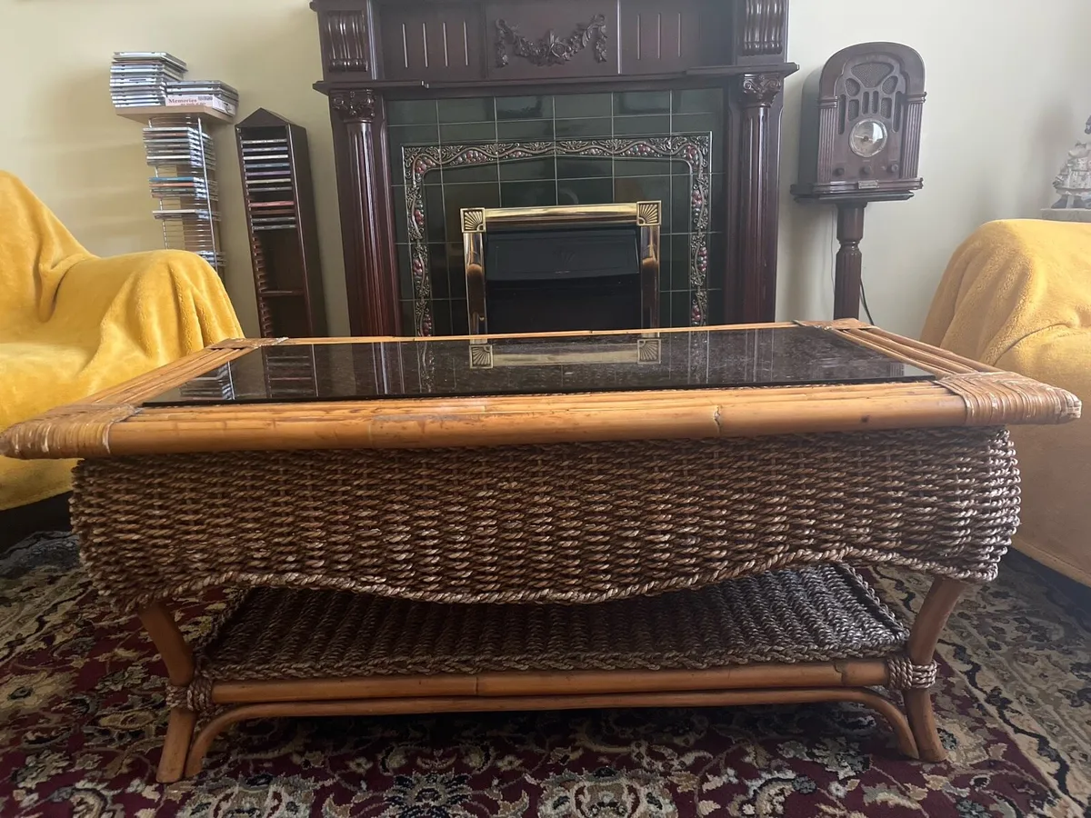 Large Wicker Coffee Table - Image 2