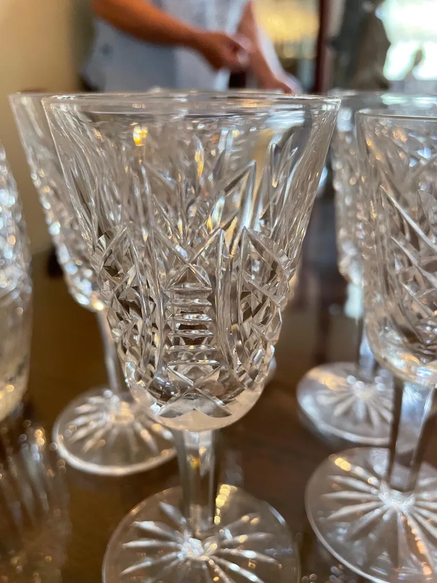 Vintage Cut Crystal Decanter & 5 Liqueur Glasses - Image 2