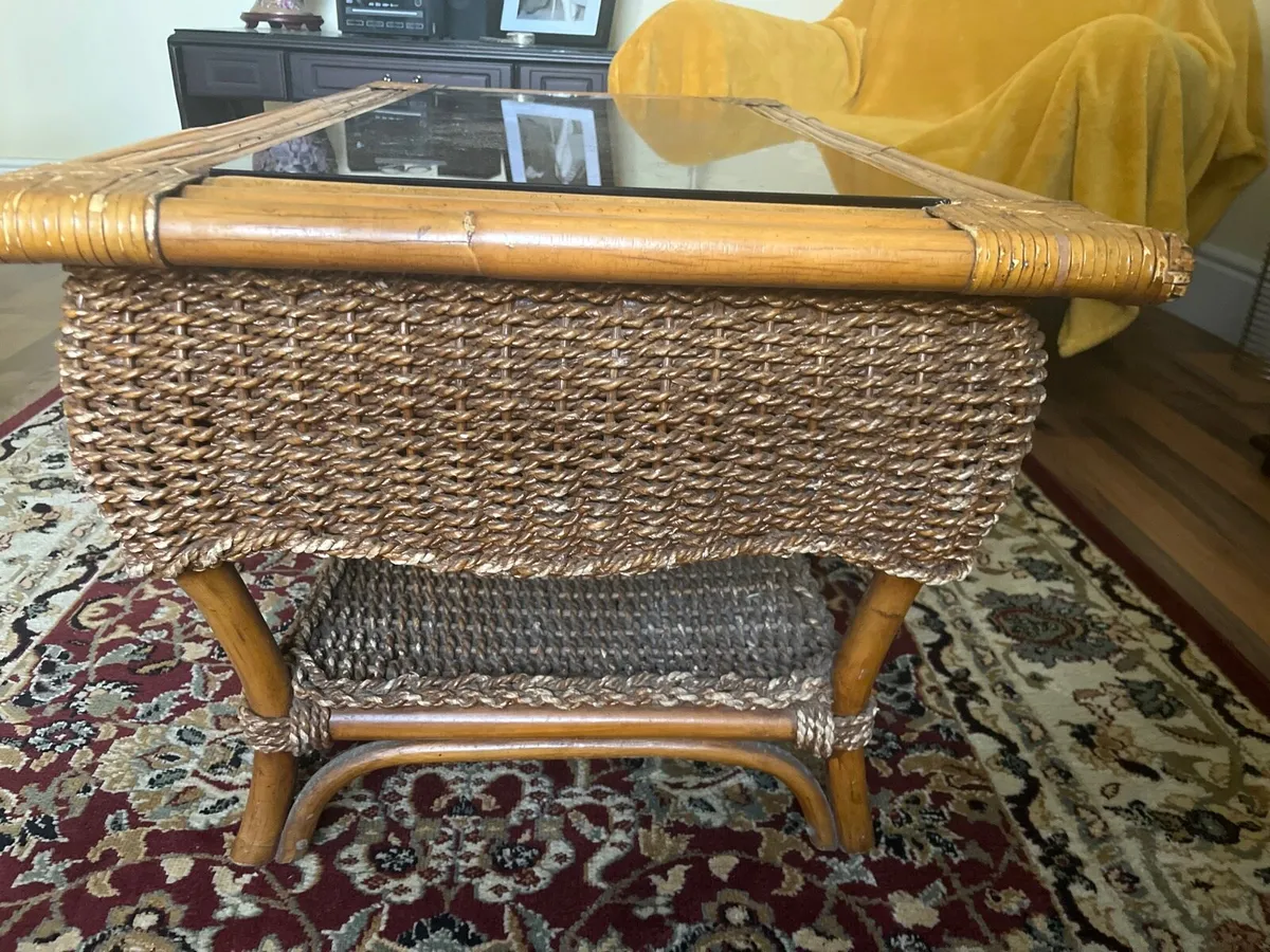 Large Wicker Coffee Table - Image 3