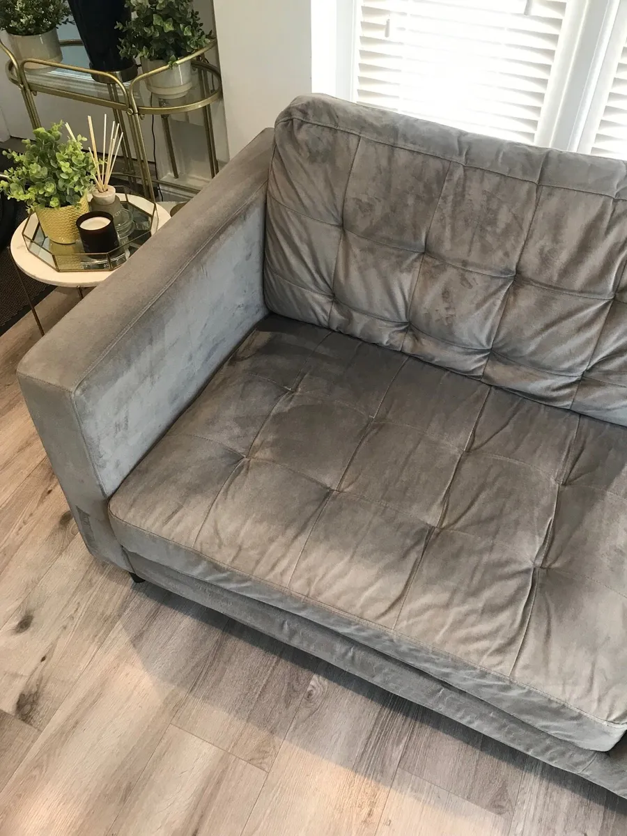 Stylish Grey Velour couch - Image 4