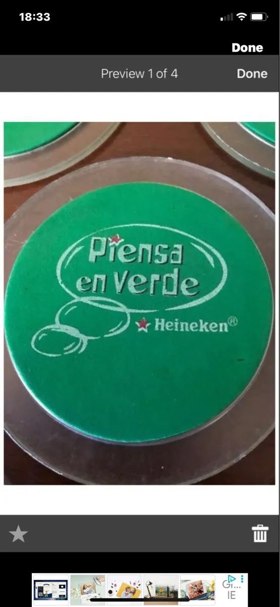 Think Green Heineken Coasters (6) - Image 3