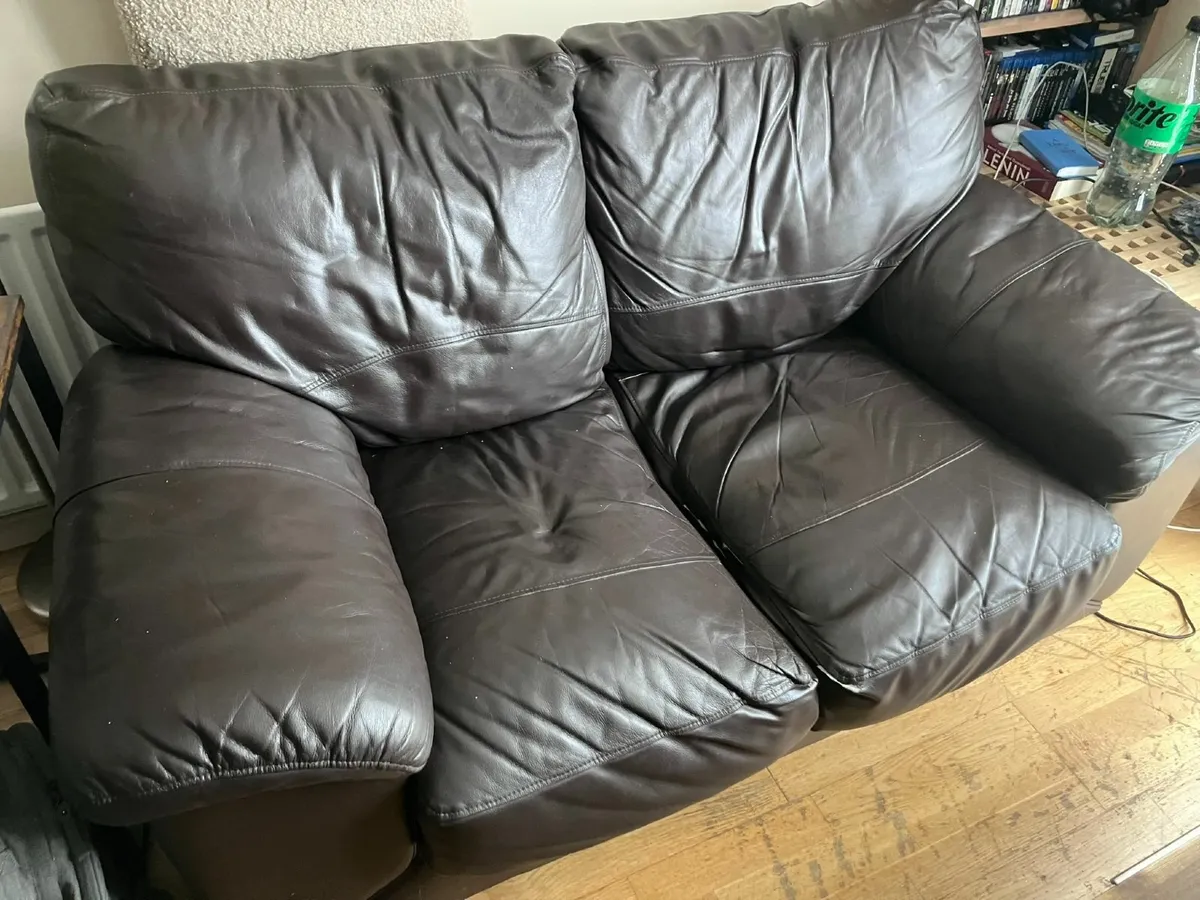 2-seater leather sofa - Image 2