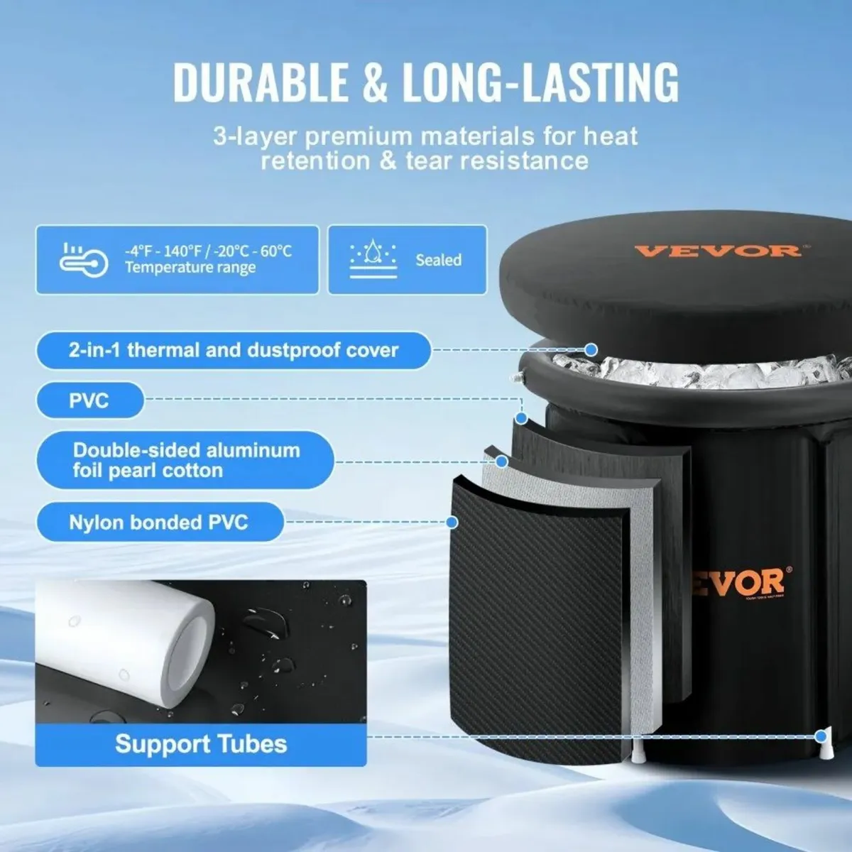 Portable Ice Bath Tub for Athletes Cold Plunge Tub - Image 2